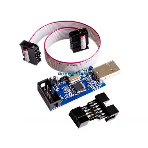 USB-программатор AVR SBASP для USB ASP, USBISP, ISP, загрузчик, новый + 1 шт., 10-контактный на 6-контактный адаптер, 2 шт. = 1 шт.