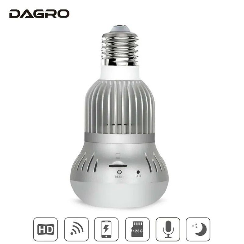 Светодиодный лампы 360 градусов CCTV Камера 1080 P IP Wi Fi Беспроводной панорамный 2MP