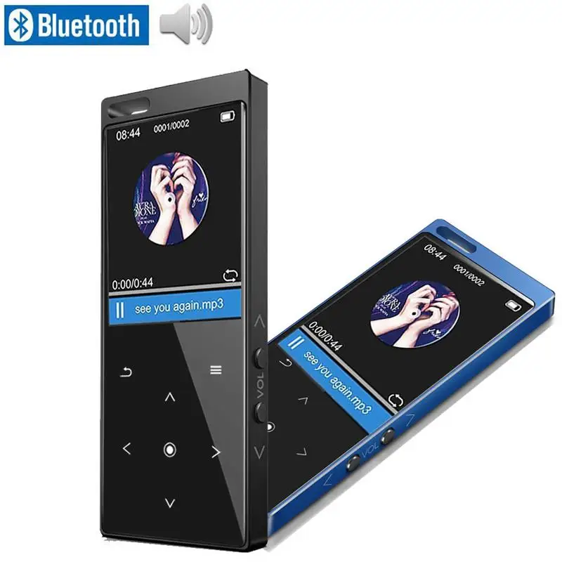 MP4 плеер Bluetooth сенсорный ключ металлический с динамиком Высокое качество без потерь Звук Музыкальный плеер с fm-радио, поддерживает sd-карту 128 ГБ