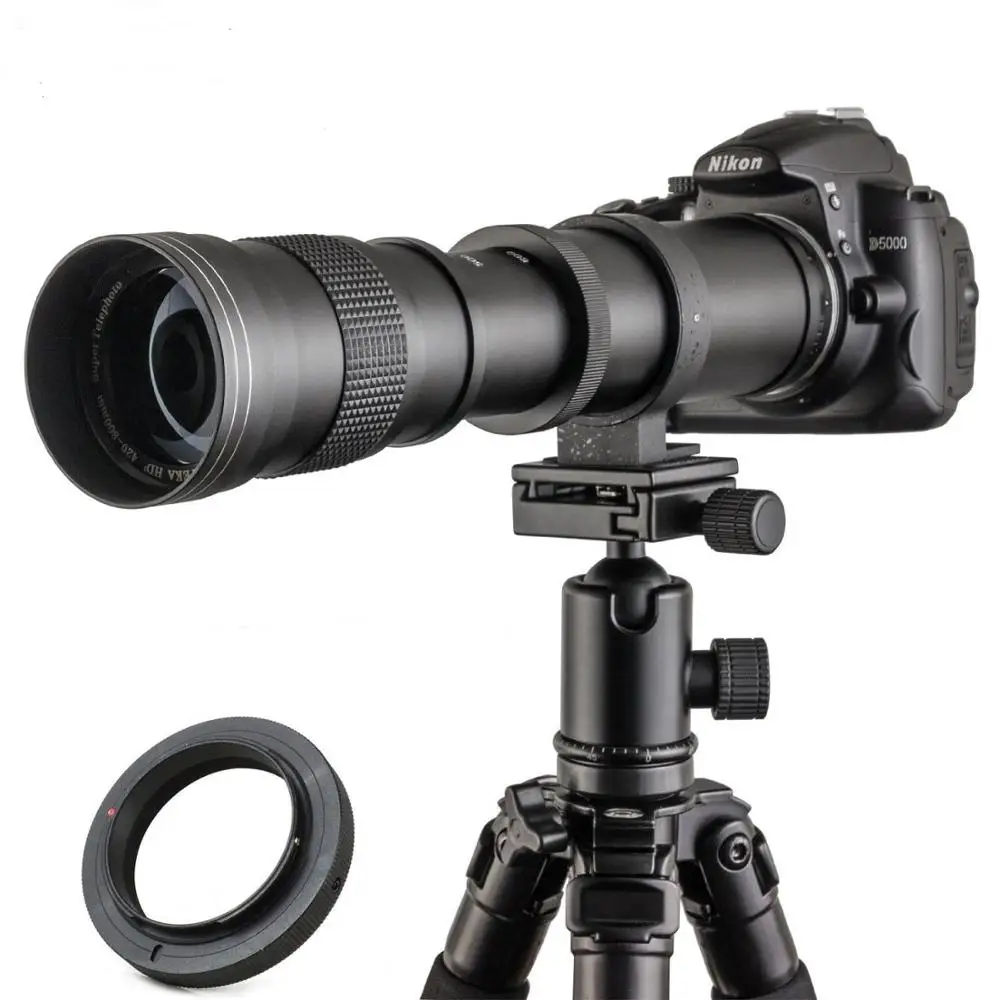 JINTU 420-800 мм F/8 3-16 ручной HD телефото зум объектив для Nikon DSLR камеры D3100 D3200 D3300 D3400 D5100