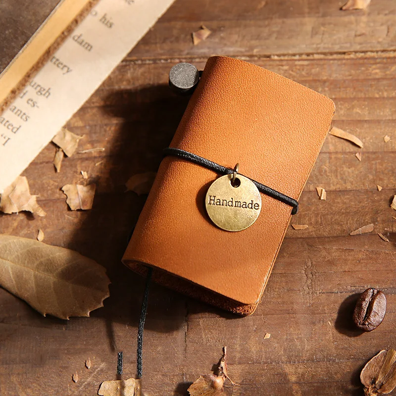 Grain Cowhide 21 EZONE винтажная мини-записная книжка из воловьей кожи, портативный блокнот, ретро блокнот, записная книжка для путешествий, Ежедневный дневник, школьные принадлежности - Цвет: Grain Cowhide 21