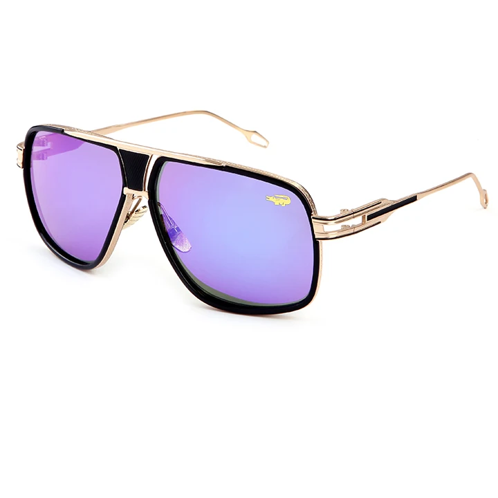 Gold Purple Мужские и женские солнцезащитные очки, новейшие винтажные очки с большой оправой, Летний стиль, фирменный дизайн, мужские солнцезащитные очки Oculos De Sol lunette de 1722 - Цвет линз: Gold Purple