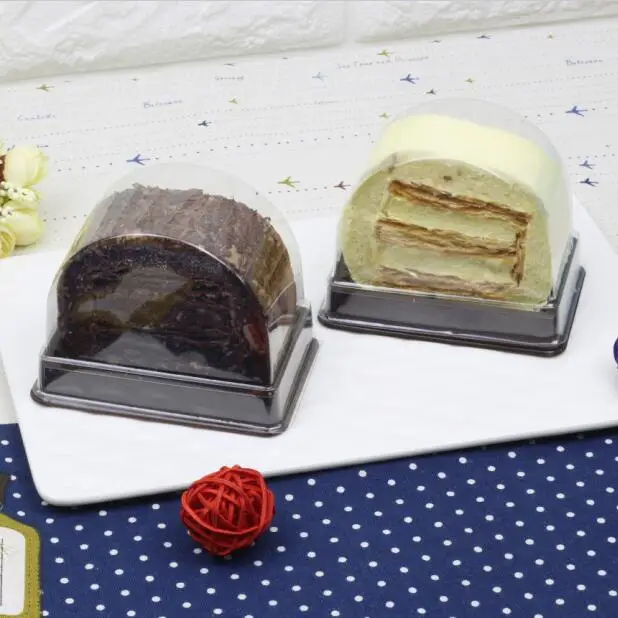 50 шт. прозрачная пластиковая упаковочная коробка для капкейков полукруглая