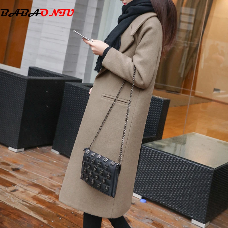 Trench Coat For Women Clothes Desigual 2019 Winter Fashion Elegant Black Ladies Coats Long Woolen Korean Style Wool Jacket | Женская