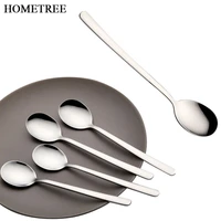 hometree 1 pcs korean style stainless steel long handle coffee dessert tea stirring spoon drinks ice cream tableware tool h481