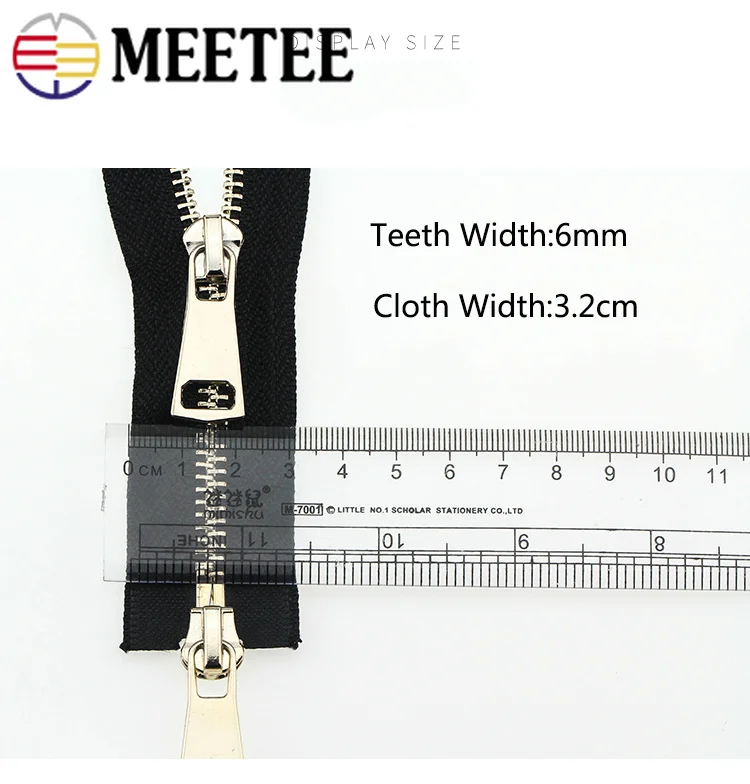 

2pcs Meetee 5# Metal Zipper 120cm Double Sliders Open-End Zip for Sewing Down Jacket Coat Clothing Accessories DIY Tailor Craft