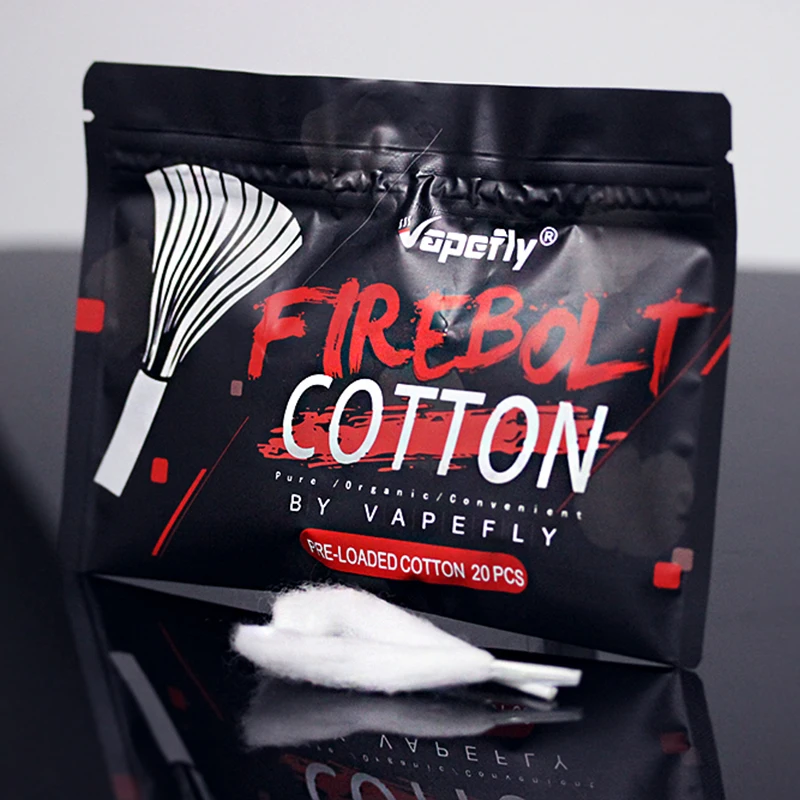 

20pcs/pack Original Vapefly Firebolt Cotton Vape Cotton Pre-loaded organic Cotton for DIY RDA RBA Atomizer Coil Wick