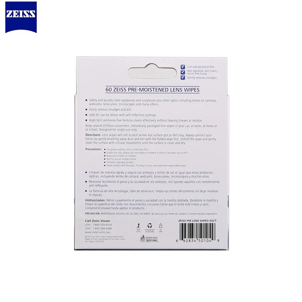Zeiss предварительно увлажненные салфетки для объектива 60Ct Fotografia камера