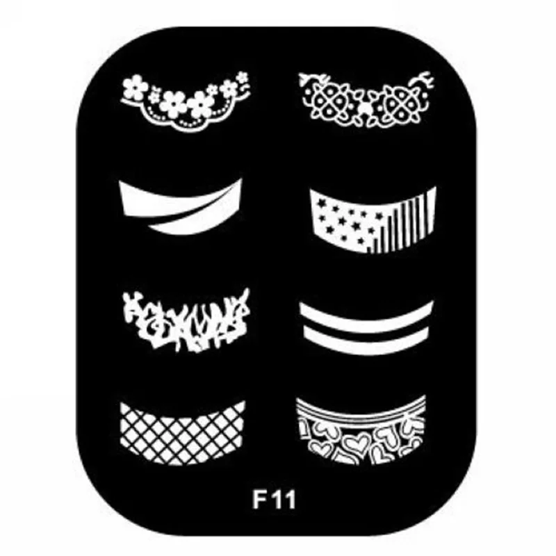 Нержавеющая сталь F серия трафареты для дизайна ногтей штамповка маникюрная