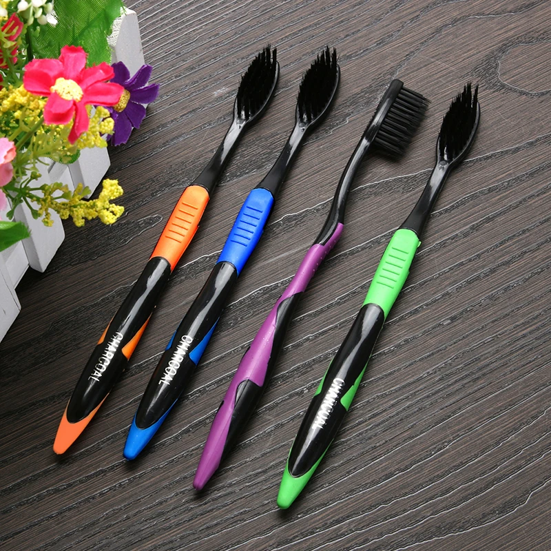 4 шт./компл. зубная щетка из бамбукового древесного угля для ухода за полостью рта