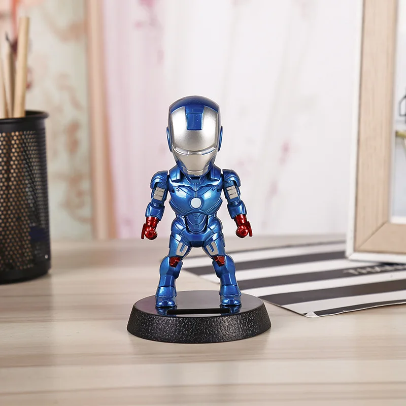 Милые солнечные танцевальные фигурки Marvel, Бэтмен, тройник, цельный качающийся танцор, солнечные игрушки, Железный человек, украшение автомобиля, подарок