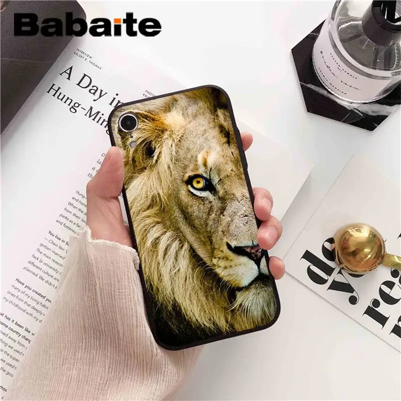 Babaite лев тигр Волк Шаблон Coque Оболочка Чехол для телефона для iPhone X XS MAX 6 6s 7 7plus 8 8Plus 5 5S SE XR 11 11pro 11promax