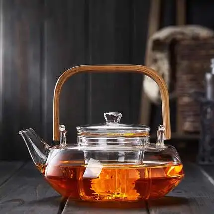 800ml Glass teapot heat-resistant girder pot high temperature thickening borosilicate glass Puɾr tea kung fu | Дом и сад