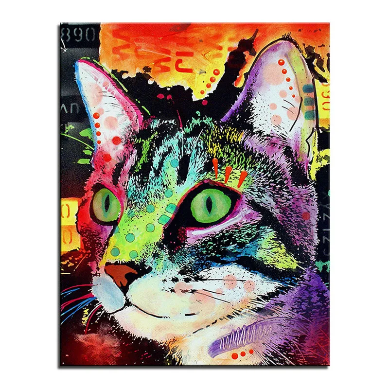 Современная Картина на холсте с одной панелью без рамки креативные многоцветные