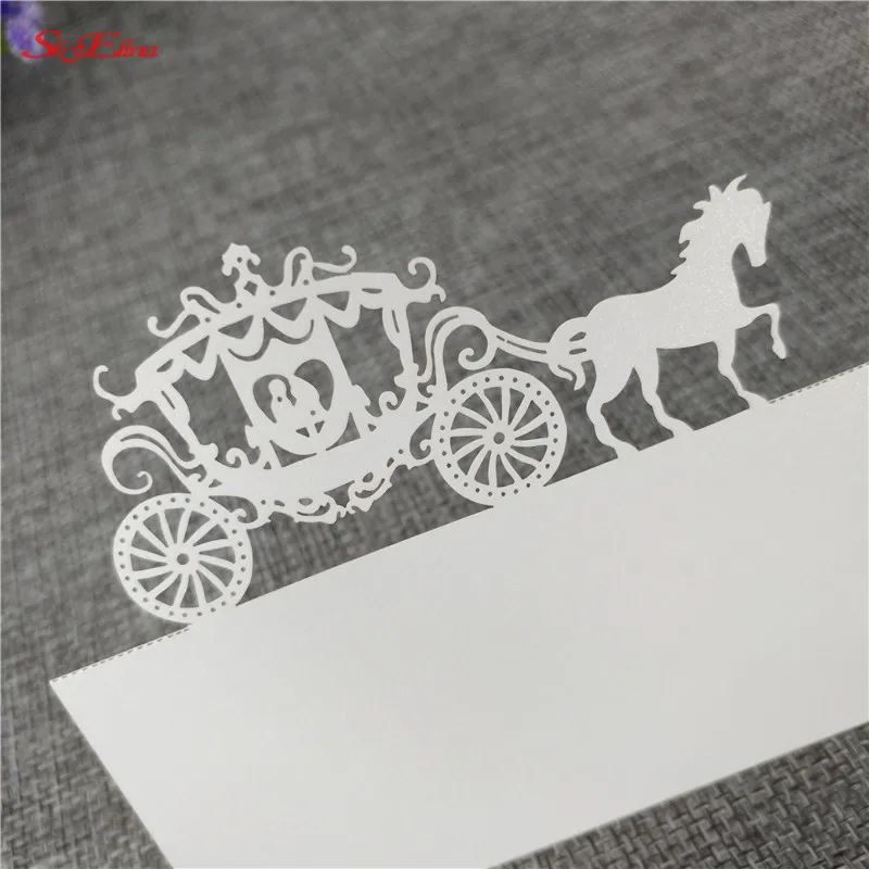 10 шт./лот каретки формы сиденья лазерная резка свадебные украшения место имя