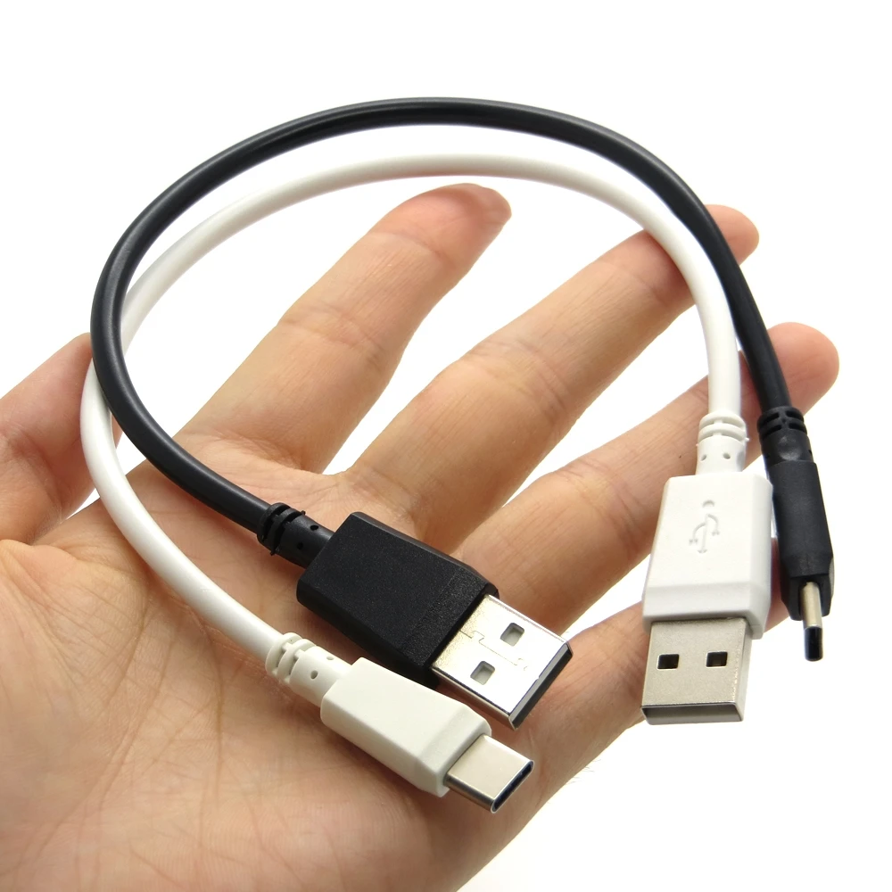 Черный и белый 25 см короткий кабель типа C для передачи данных USB 3 1 зарядный