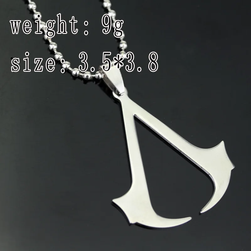 Эцио из Assassins Creed Подвеска из титана, ожерелье из нержавеющей стали, металлическая цепочка из бисера для мужчин и женщин,, Прямая поставка