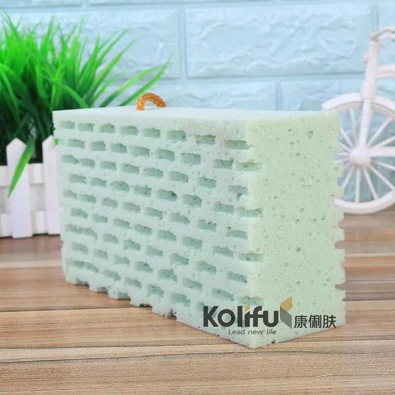 Kolifu, смешанные цвета, губка для ванны, Детская губка для ванны, скруббер для душа, спа губка для чистки тела, скраб для ванны, Шариковые губки для душа KLF006 - Цвет: Light green