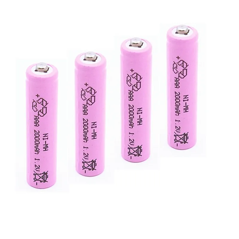 4 шт розовые 2000mAh Ni MH батареи 1 2 V перезаряжаемые AAA экологически чистые подходят