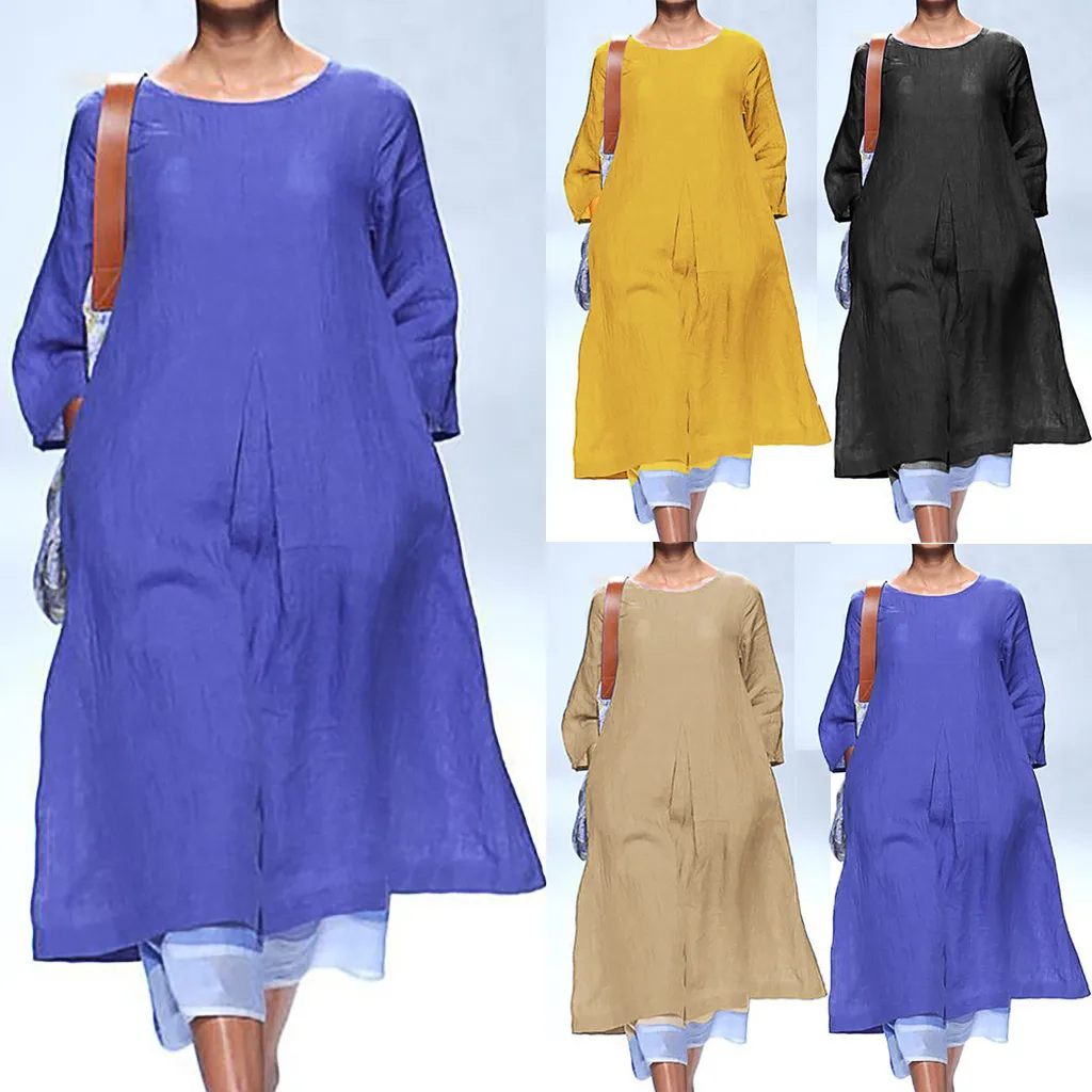 ISHOWTIENDA женская летняя обувь платье 5XL Большие размеры, открытые платья без рукавов, с О-образным вырезом и карманом; легкий хлопок и лен платье для девочек, vestidos de fiesta, de noche# g4