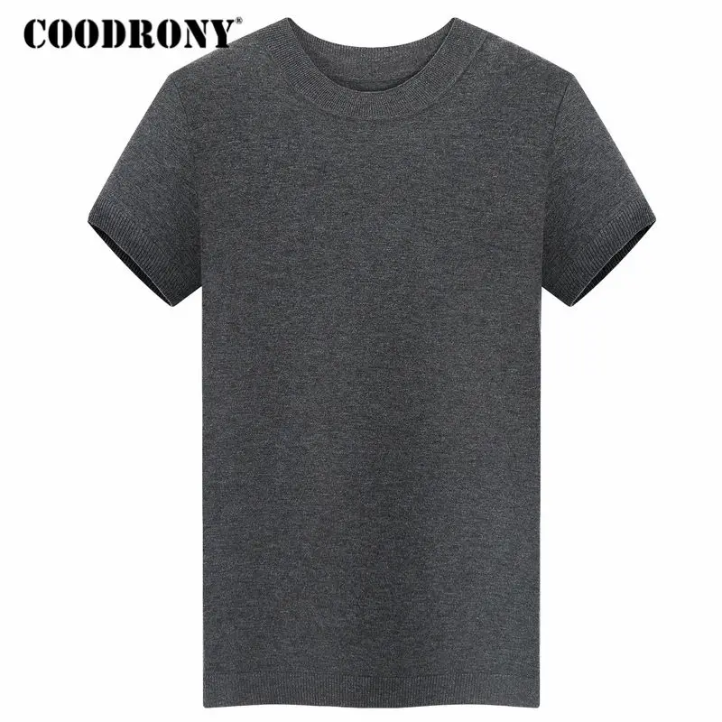 COODRONY, мужской свитер с коротким рукавом,, осень, зима, мериносовая шерсть, свитера, кашемировый пуловер, мужская повседневная водолазка, пуловер, Homme 342