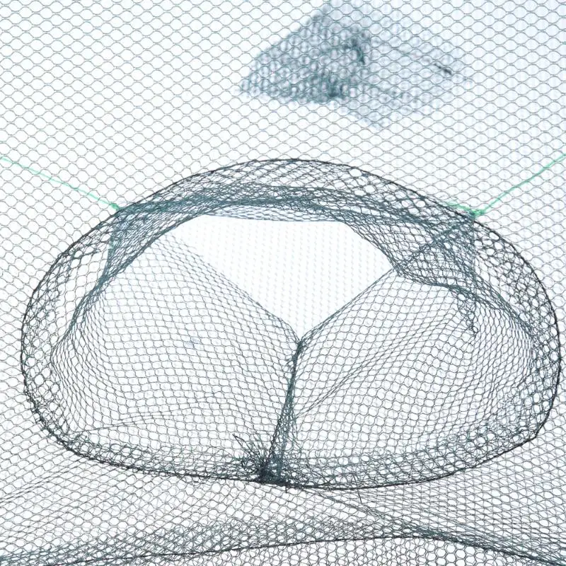 Automatic Fishing Net Trap Folded Hexagon 6 Holes Portable Fish Network Crayfish Shrimp Minnow Crab Tank Trap Mesh Trap Nylon