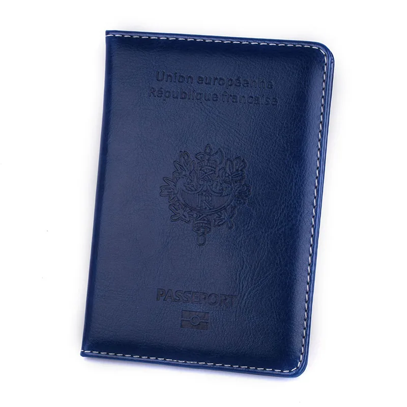 Dark Blue Франция Обложка для паспорта унисекс из искусственной кожи чехол для паспорта для Francais для мужчин и женщин Дорожная Обложка для паспорта - Цвет: Dark Blue