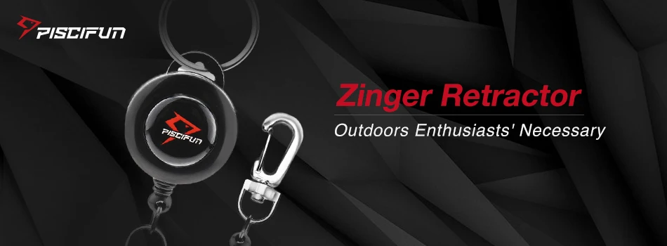 Piscifun, 3 шт., для ловли нахлыстом, завязывание, Zinger, втягивающий инструмент, держатель, зажим на тросе, выдвижная катушка, держатель Бейджа, жилет, упаковка, брелок