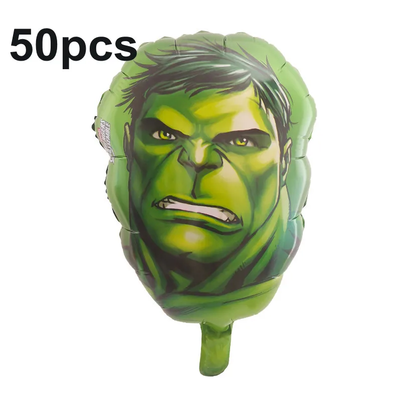 50pcs 50 шт. 3D воздушные шары героев мультфильм Мстители Халк, Человек-паук Бэтмен фольга Гелиевый шар Мальчики декор для вечеринки в честь Дня Рождения подарок воздушные шары Игрушка - Цвет: 50pcs