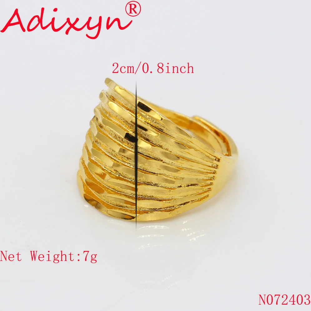 Кольцо Adixyn золотистого цвета свободного размера для женщин/девушек на среднем