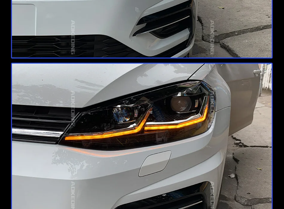 Автомобильный Стайлинг для Golf 7 фар 2013- Golf 7,5 дизайн светодиодный фонарь DRL динамический сигнал Hella 5 Биксеноновые линзы проектора Hid