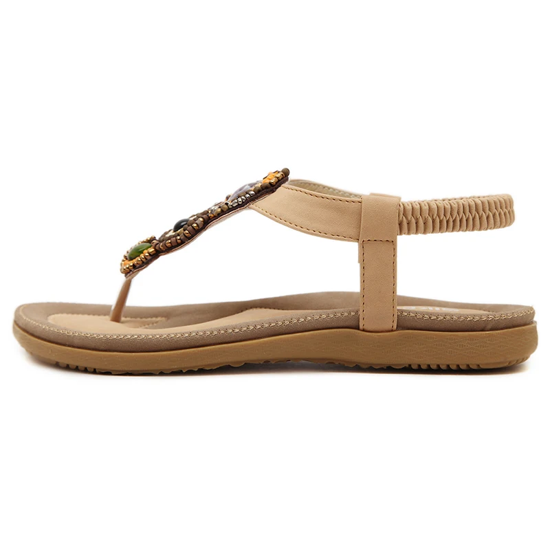 Женские сандалии в богемном стиле на плоской подошве винтажном этническом