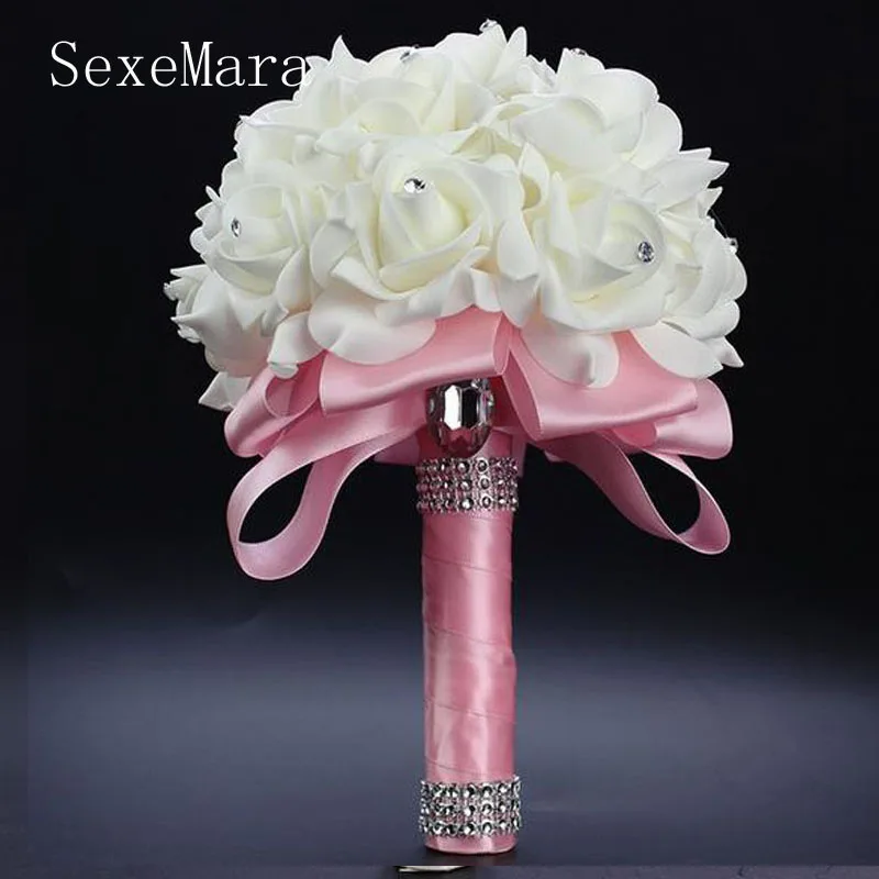 Самый дешевый свадебный букет полиэтиленовый Роза подружки невесты свадебные