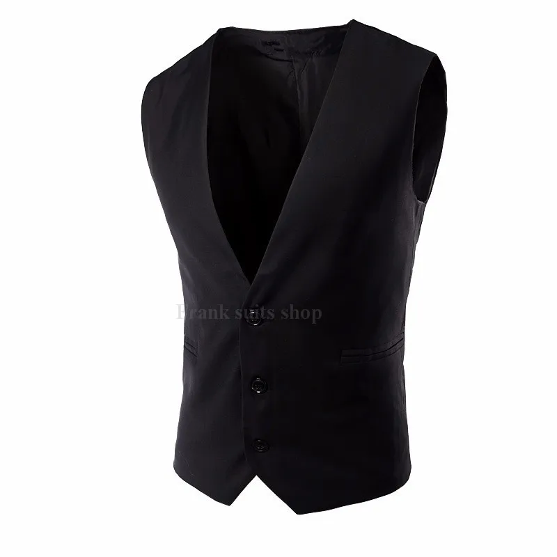 Мужской однобортный жилет деловой черный 2018 | Мужская одежда