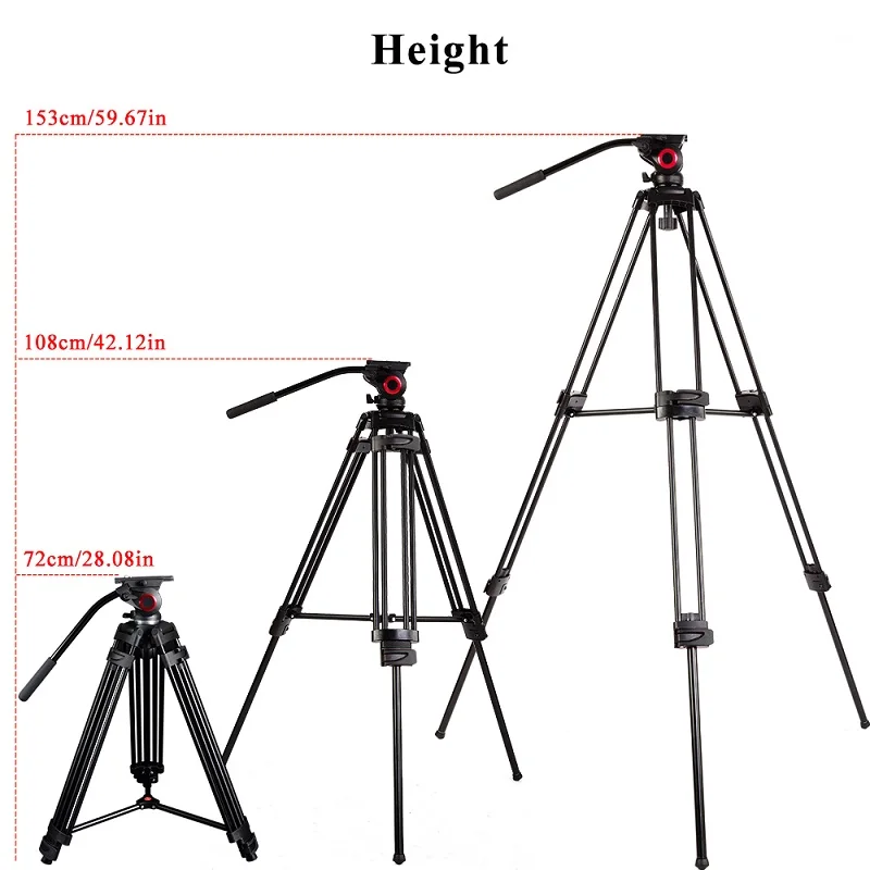 

miliboo MTT601A Aluminum Heavy Duty Fluid Head Camera Tripod for Camcorder/DSLR Stand Professional Video Tripod