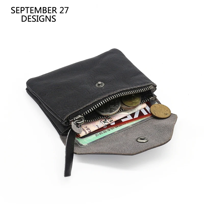 Кошельки для монет модные женские Мини-Кошельки из первого слоя кожи мужские