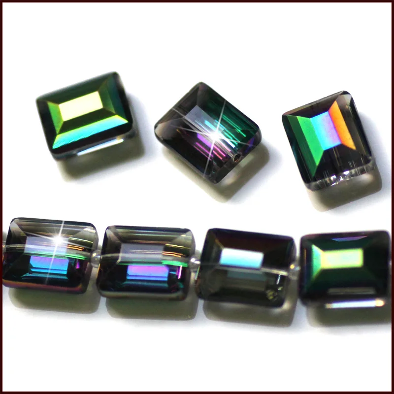 2020 новые однолицевые зеленые Кристальные стеклянные бусины квадратной формы DIY