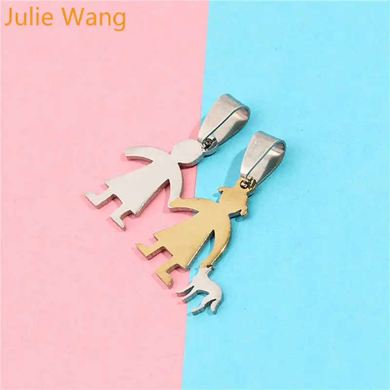 Семейные Подвески Julie Wang из нержавеющей стали для папы мамы и ребенка ручная