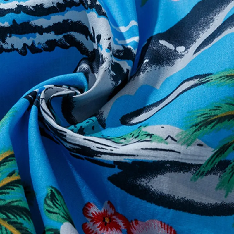 

Short Sleeve Shirt Men 100% Cotton Mens Hawaiian Shirt Holiday Casual Tropical Print Flamingo Streetwear Beach Seaside Male Tops