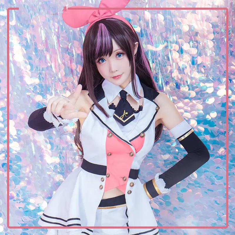 Anime! Kizuna AI Channel YouTube New Outfit Uniform Cosplay Costume Lovely Daily Suit Halloween Costumes for Women Full Set |