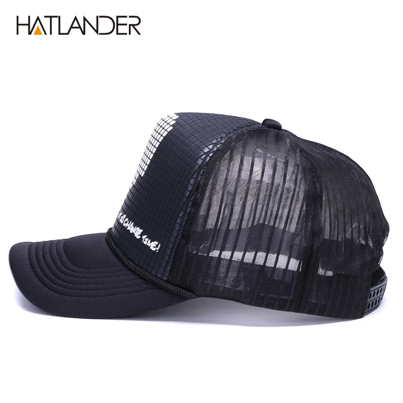 Кепка для мужчин и женщин HATLANDER повседневная черная сетчатая бейсболка летняя