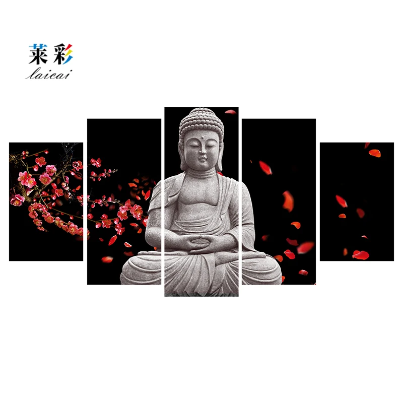 [Не оформлена] 5 шт. печати холст искусства Современные печатные будда картина