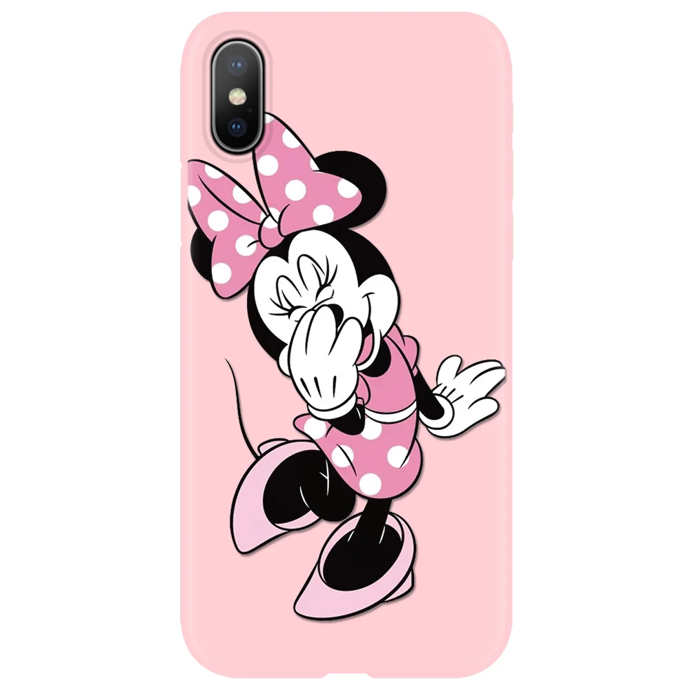 minidswz Pink Print Silicone Soft TPU Matte Phone Cases For iPhone XR X 8 6 6S Plus 11 Pro XS MAX 5 5S SE 9 Simple Color Case Color Cover - Цвет: minidswz