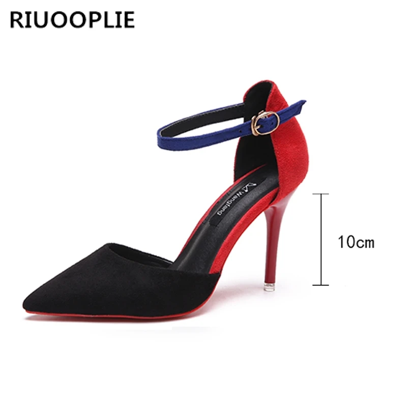 RIUOOPLIE/модные женские туфли на высоком каблуке в Корейском стиле тонкие с закрытым
