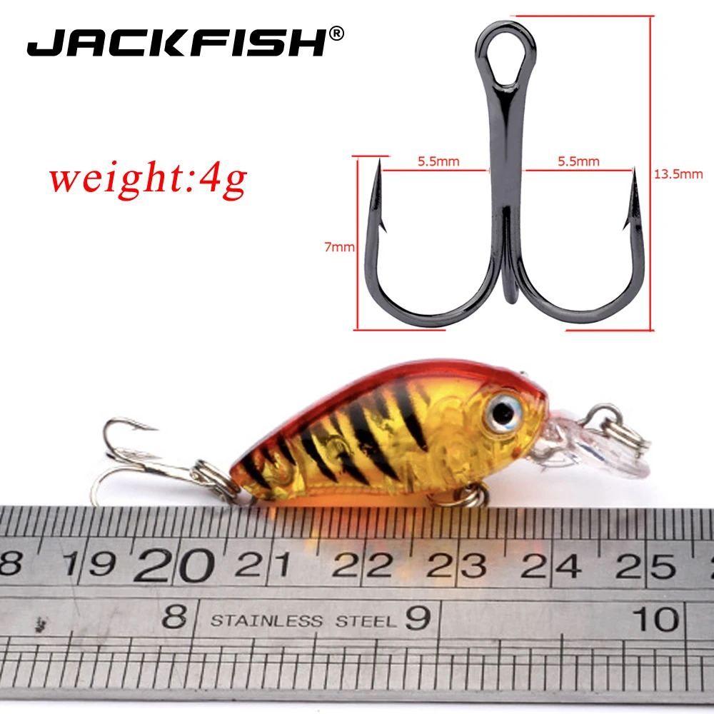 Джекфиш 1 шт. 4 5 см 4g жесткая приманка для рыбалки Minnow приманки бас Swimbait форель с 10 #