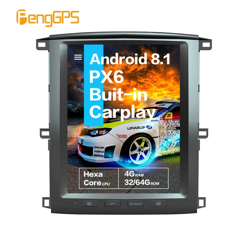 Автомобильный радиоприемник PX6 CARPLAY экран 12 1 дюйма Android 8 для Lexus LX470 / TOYOTA Land cruiser LC100