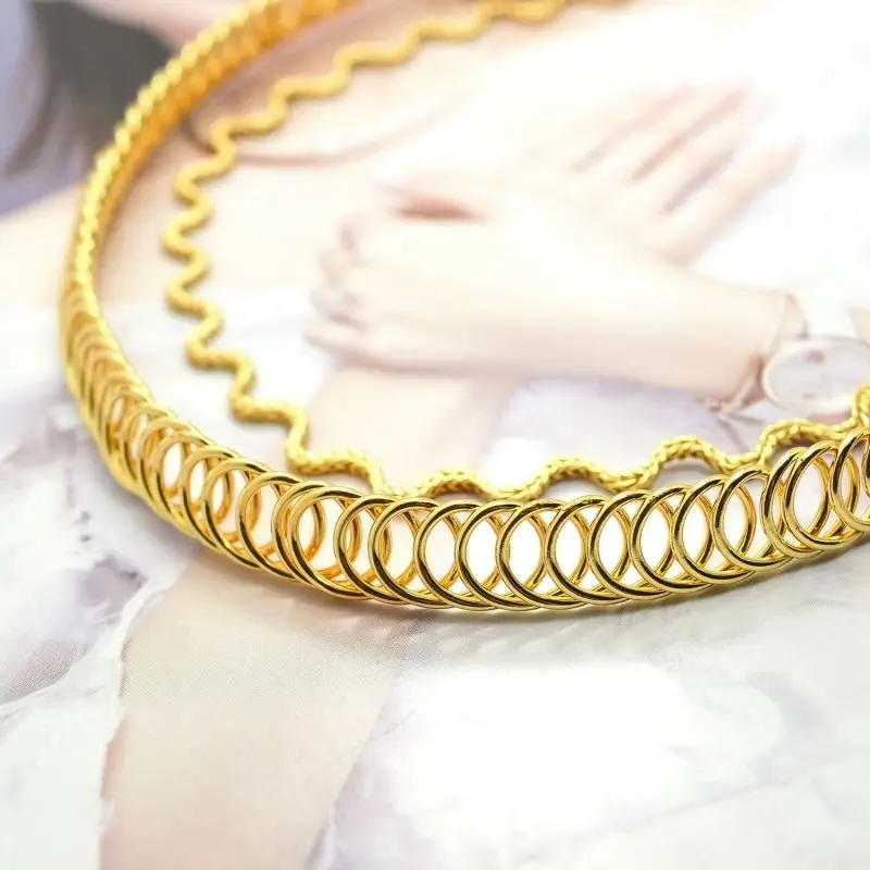 LEIIY Стильный Простой панк цинковый сплав золотой цвет Обёрточная бумага волна