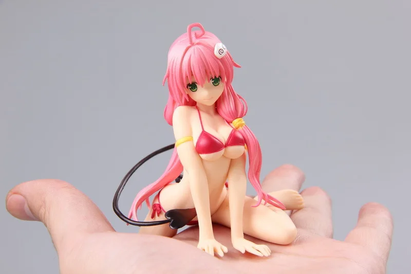 2 цвета Аниме Фигурка Tolove Lala Сексуальная Momo Belia Deviluke купальник 16 см ПВХ лежать на чашке лапша Модель Коллекция кукла