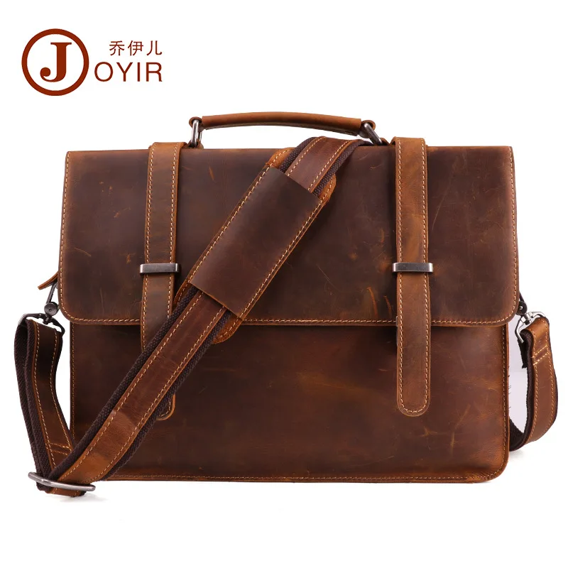 

Мужской портфель из кожи Крейзи Хорс, деловая сумка-мессенджер для мужчин, сумка для ноутбука