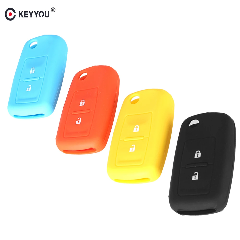 KEYYOU силиконовый чехол для ключей с 2 кнопками Vw Volkswagen MK4 Seat Altea Alhambra Ibiza Polo T5